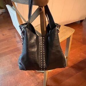 Michael Kors Black Studded Leather Tote Bag